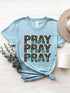 'Pray All Day' Short Sleeve Print T-Shirt - Celes Fashion